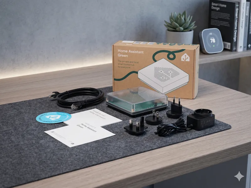 Box domotique Home Assistant Green installée par R'Up Confort en Essonne
