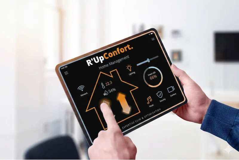 Interface domotique sur tablette pour maison connectée
